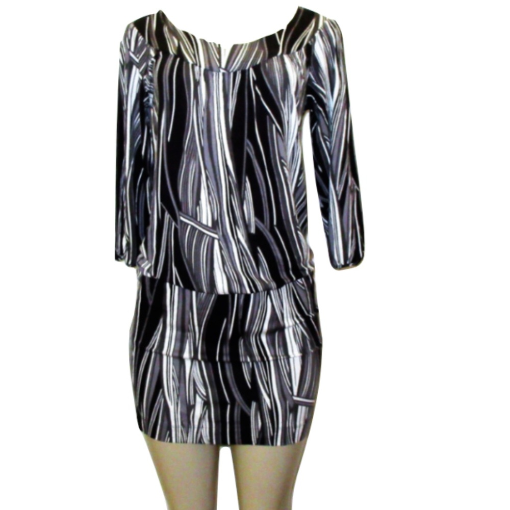 NEW BCBGMaxAzria Striped Drop Waist Dress Size XS